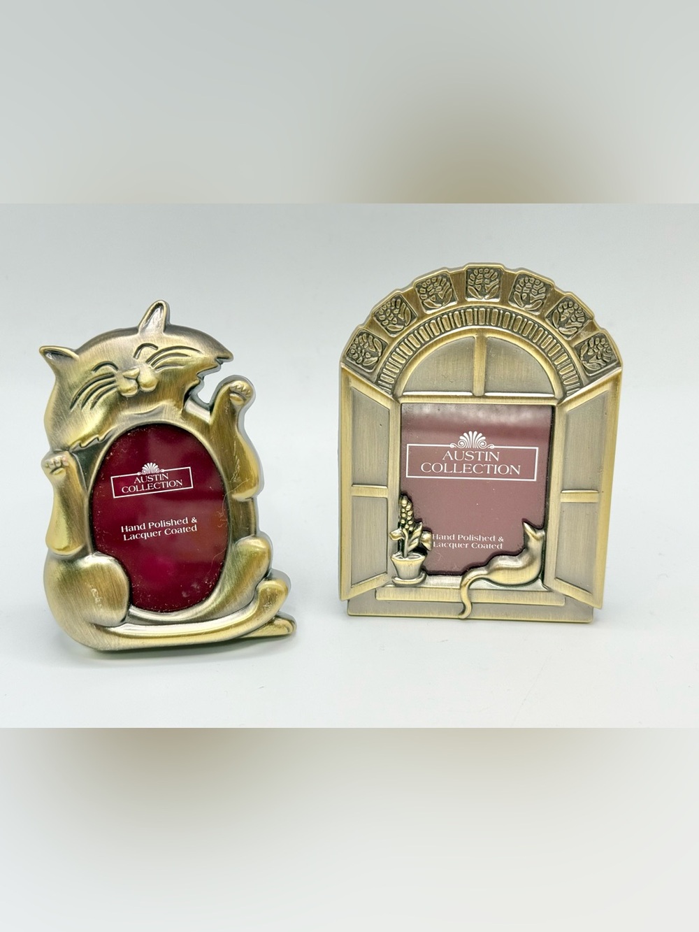 Austin Collection, Hand Polished & Lacquer Coated, Gold Tone Small Cat set of 2